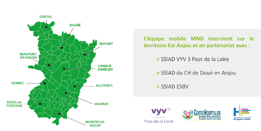 Carte d'intervention équipe mobile Maladies Neuro-Dégénératives